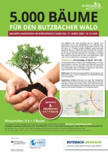 Plakat zur Aktion 5.000 Bäume für Butzbach